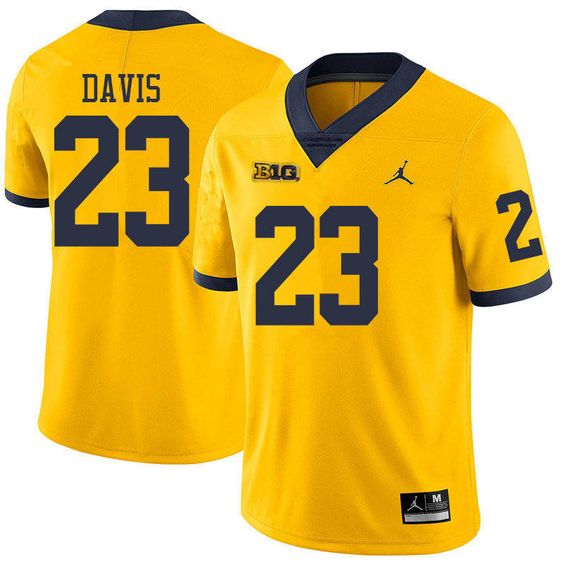 Jordan Brand Men #23 Jared Davis Michigan Wolverines College Football Jerseys Sale-Yellow